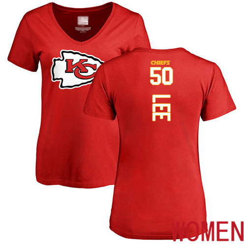 Women Kansas City Chiefs #50 Lee Darron Red Backer NFL T Shirt->women nfl jersey->Women Jersey